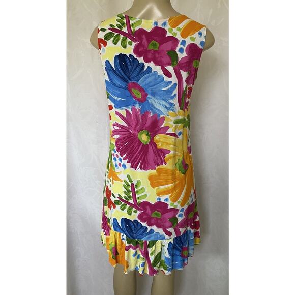Jams World Mini Dress Sundress Flower Party Floral Sleeveless V Neck M - Picture 4 of 6